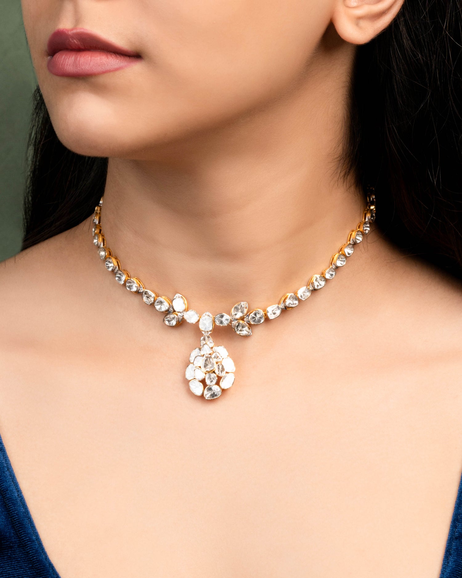 Devangi Polki And Diamond Necklace