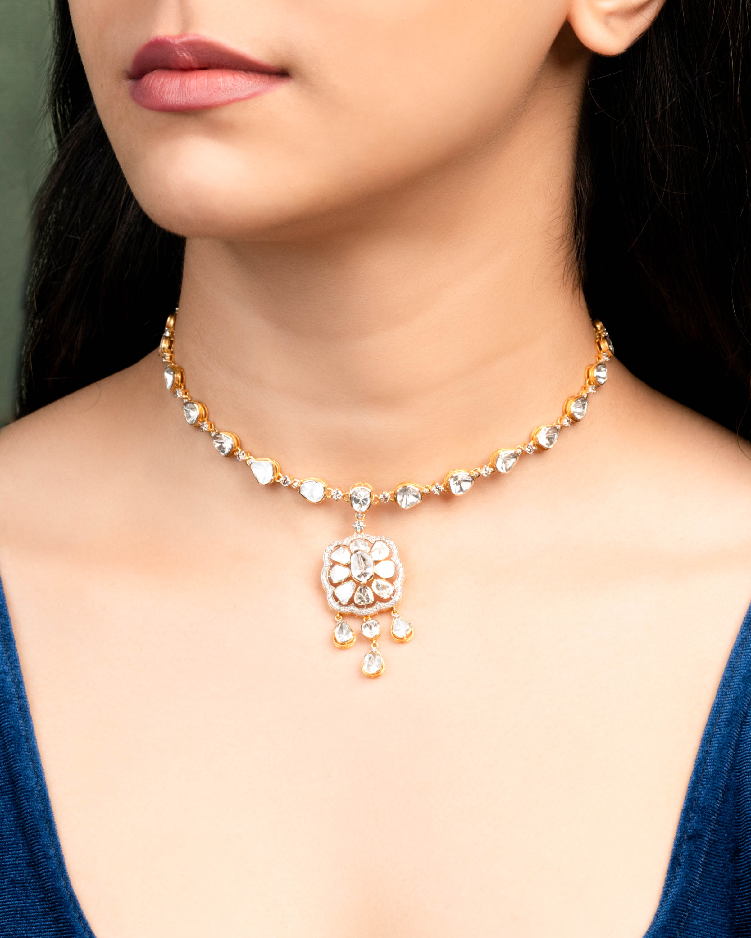 Yukti Polki And Diamond Necklace – Tyaani Jewellery LLP