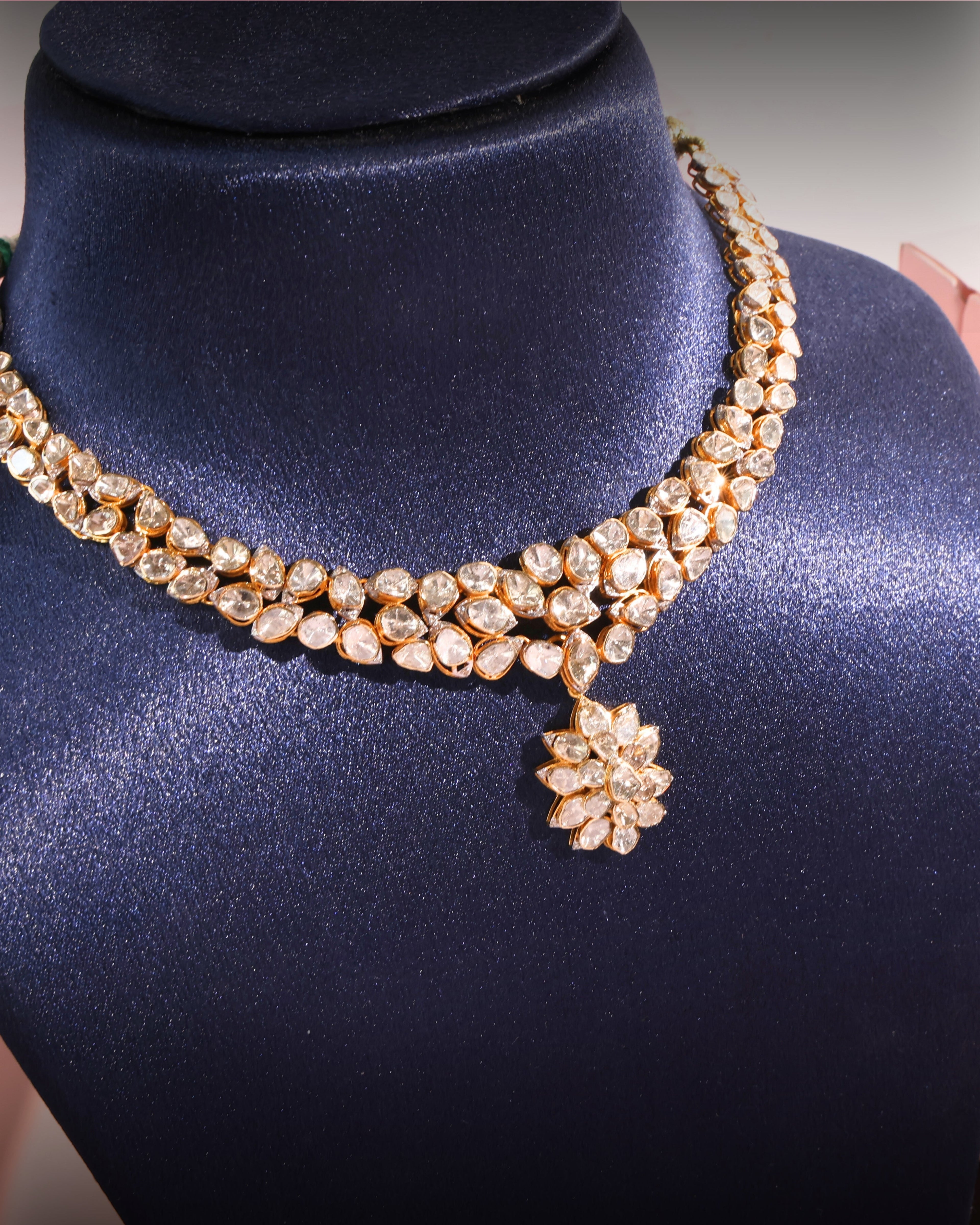 Girija Polki And Diamond Necklace