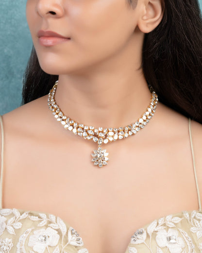 Girija Polki And Diamond Necklace