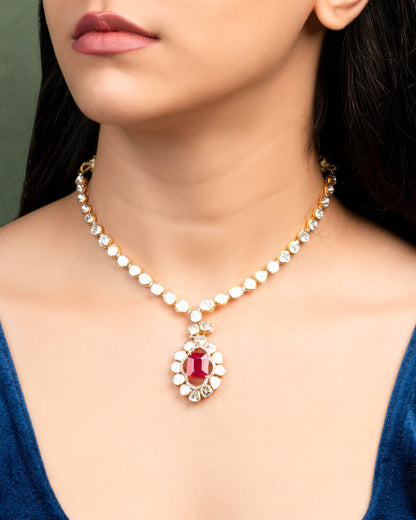 Dakshata Polki And Diamond Necklace