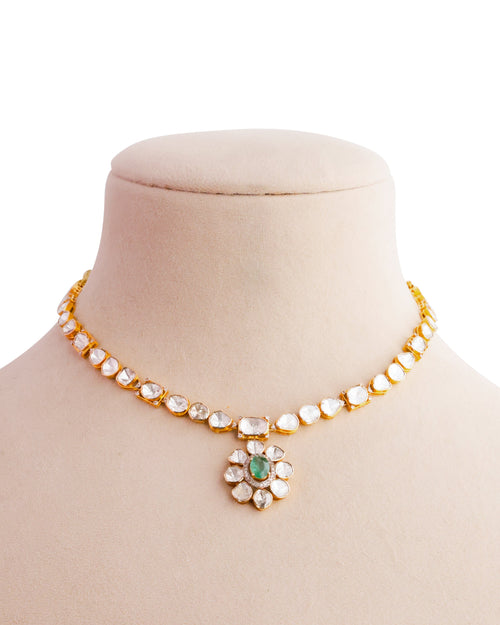 Neya Polki And Diamond Necklace