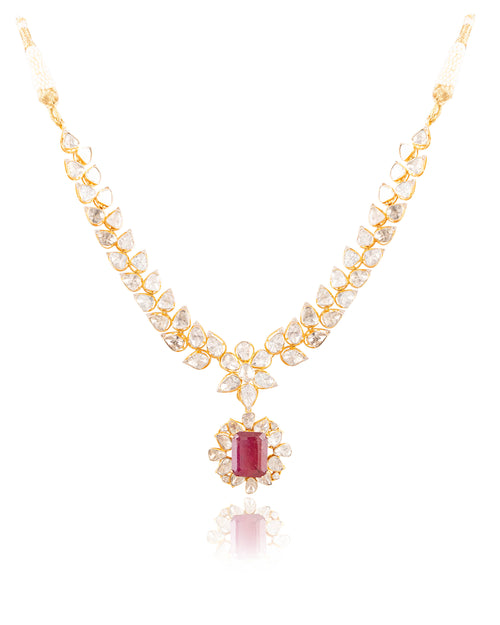 Umika Polki And Diamond Necklace