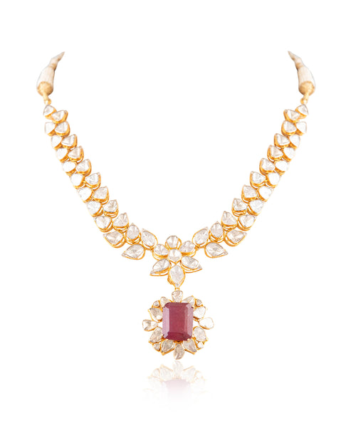 Umika Polki And Diamond Necklace