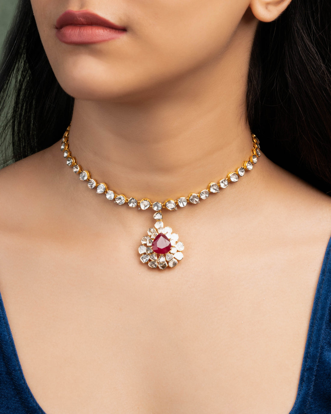 Namya Polki And Diamond Necklace