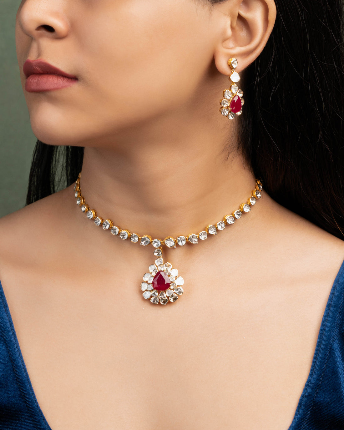 Namya Polki And Diamond Necklace