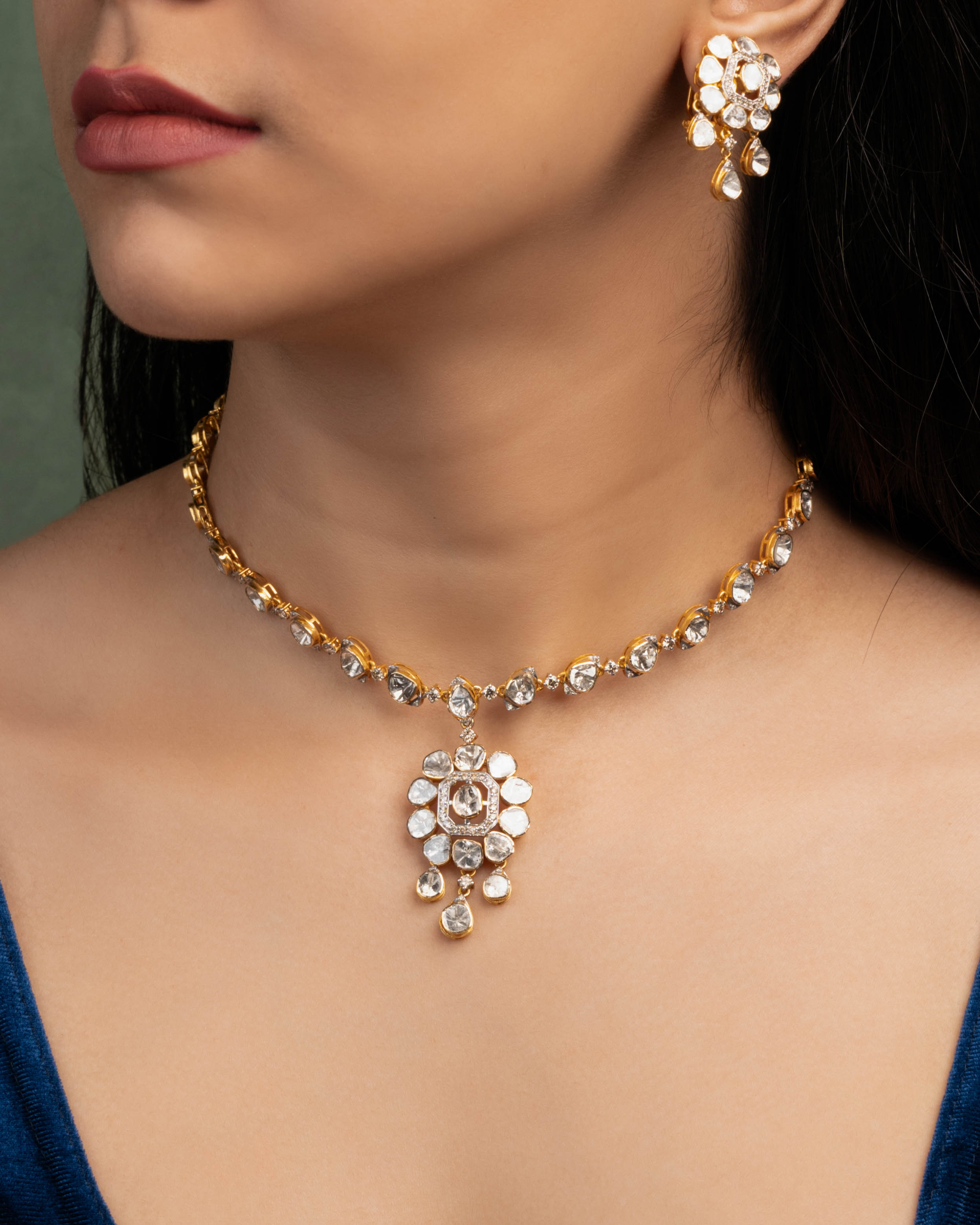 Ragini Polki And Diamond Necklace