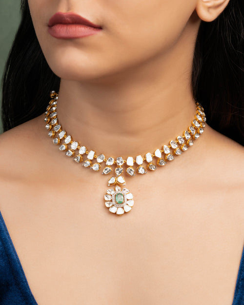 Tiya Bridal Polki And Diamond Set