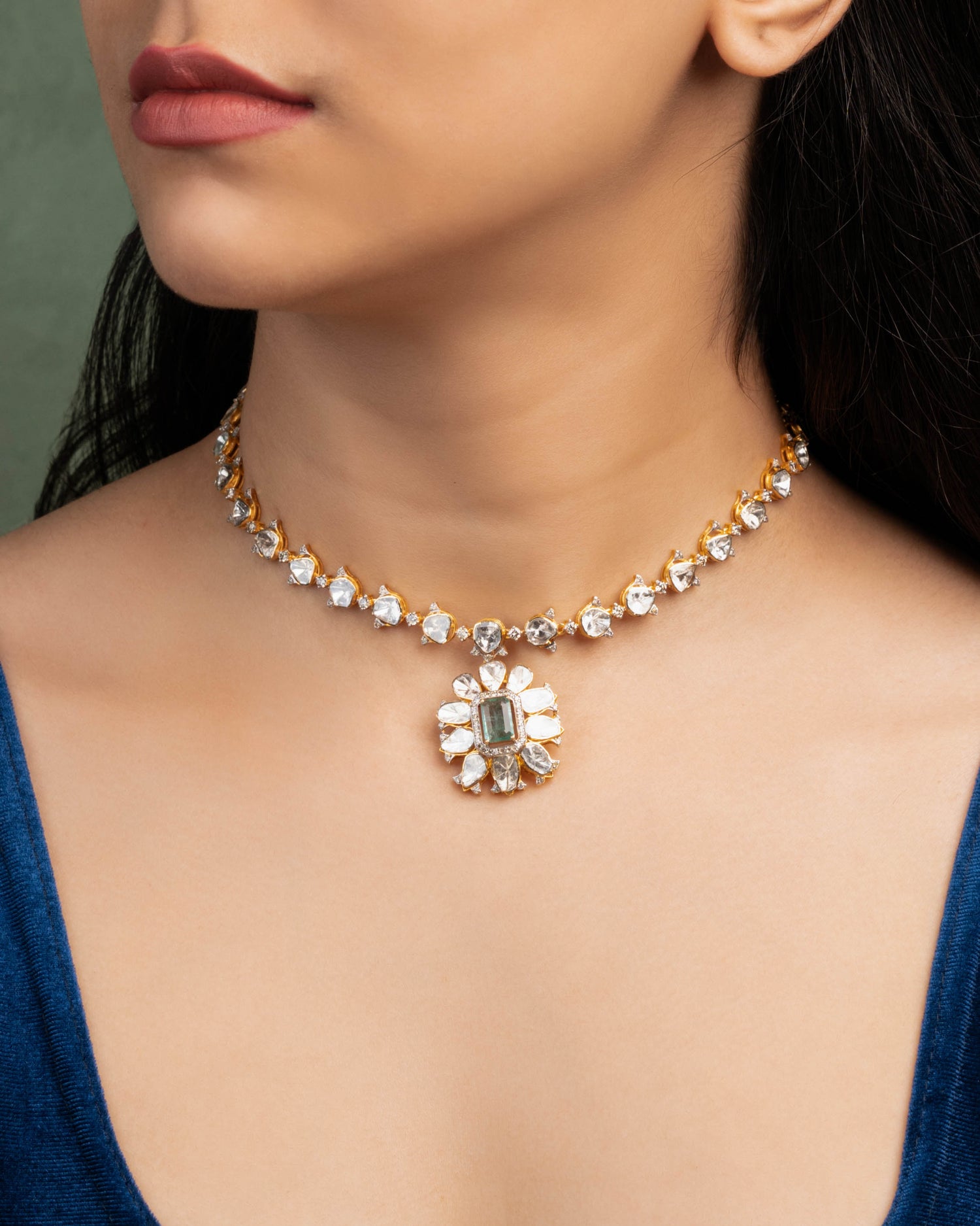 Saanvi Polki And Diamond Necklace