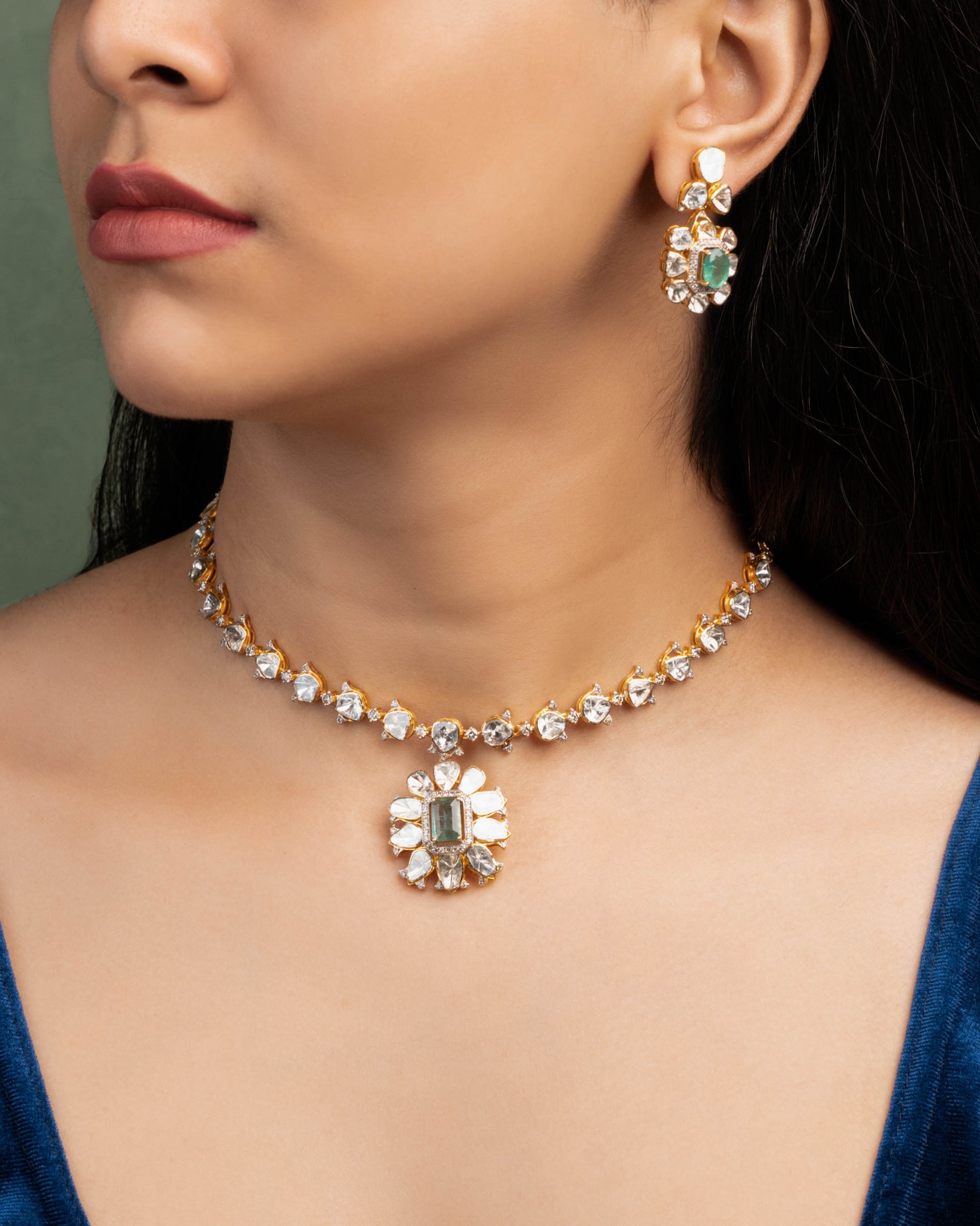 Saanvi Polki And Diamond Necklace