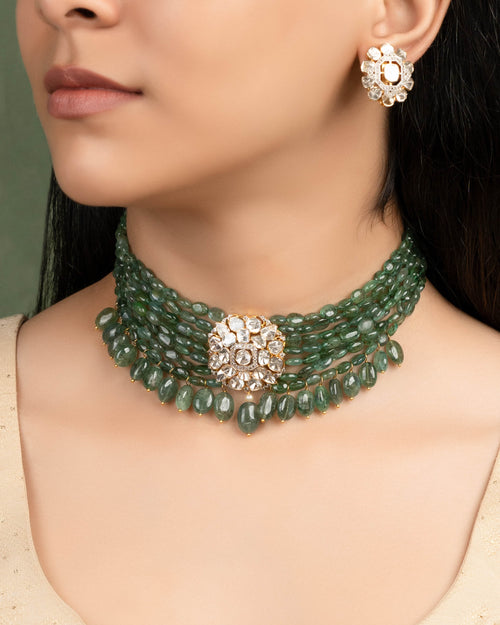 Sana Polki And Diamond Bead Choker