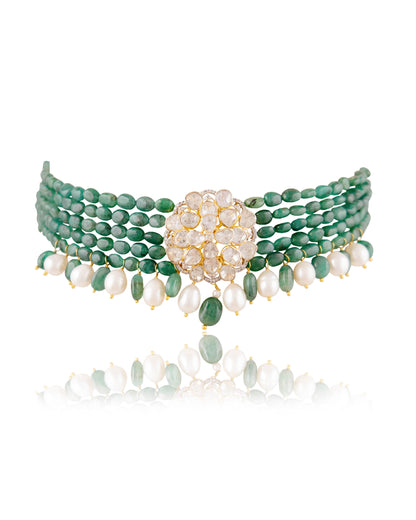 Samidha Polki And Diamond Bead Choker