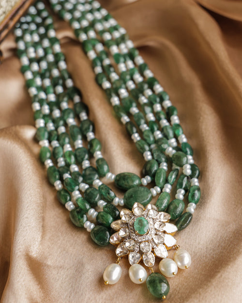 Zella Polki And Diamond Bead Pendant