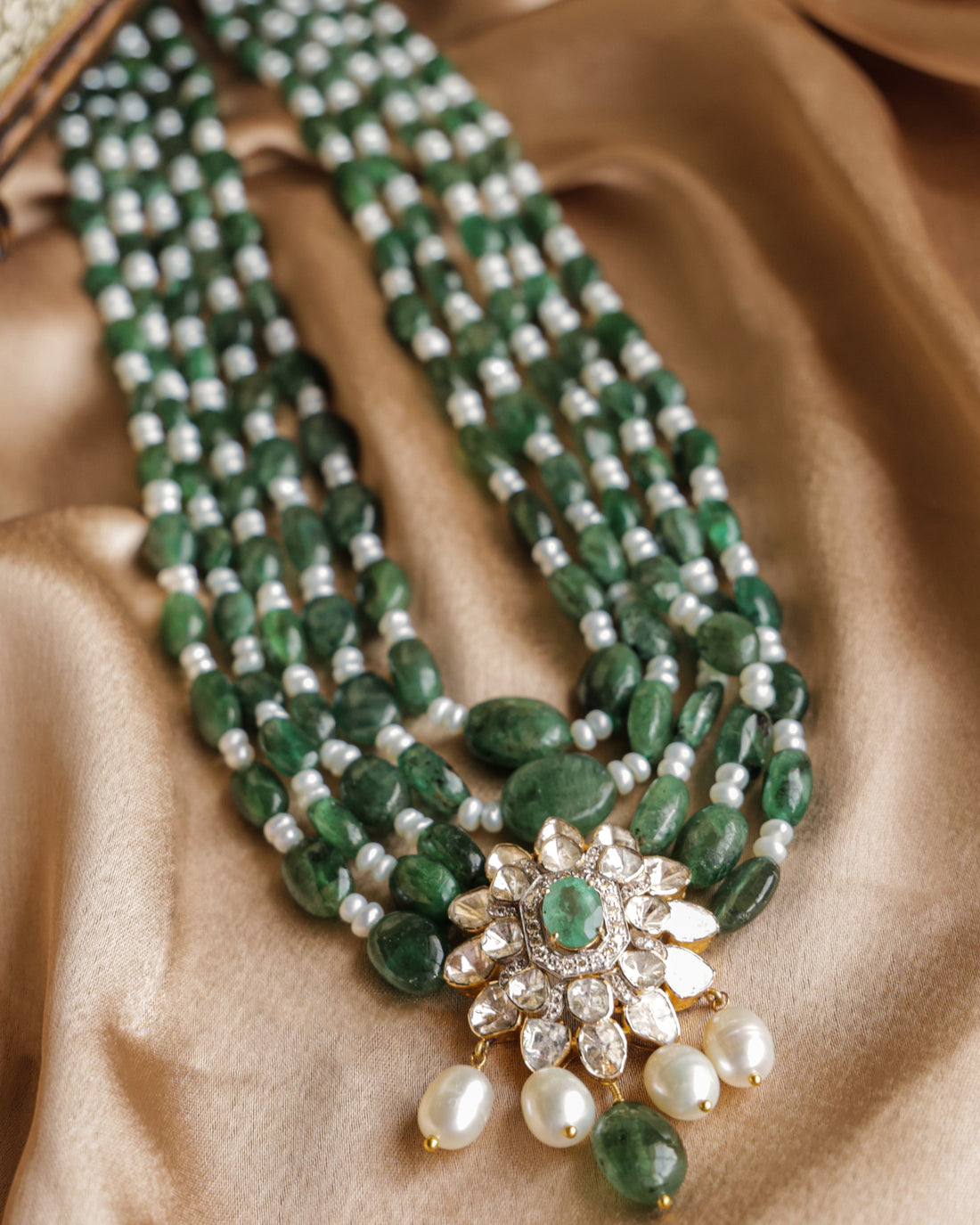 Zella Polki And Diamond Bead Pendant