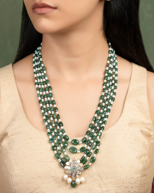 Zella Polki And Diamond Bead Pendant