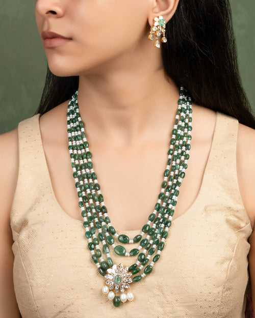 Zella Polki And Diamond Bead Pendant