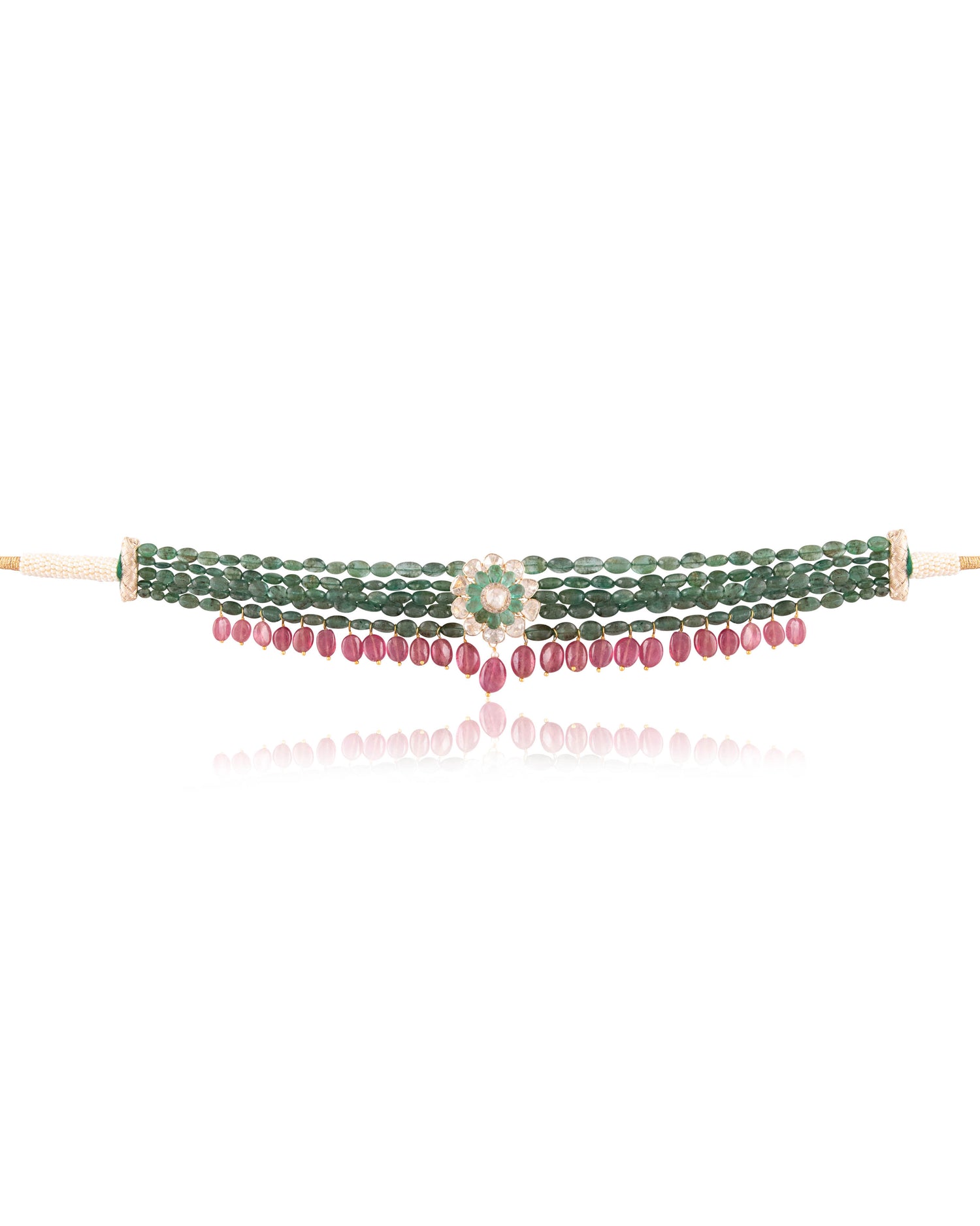 Navya Polki And Diamond Bead Choker