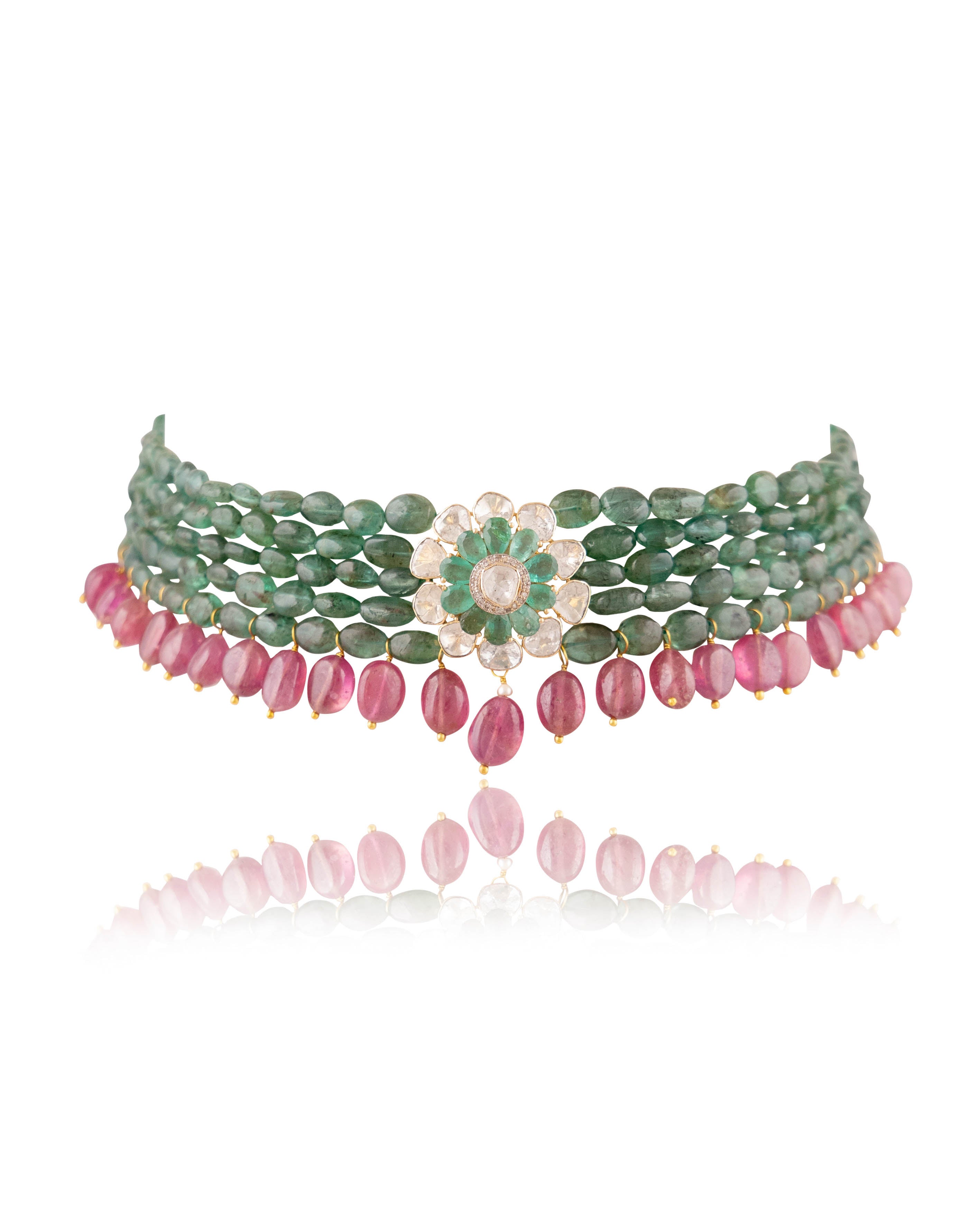 Navya Polki And Diamond Bead Choker