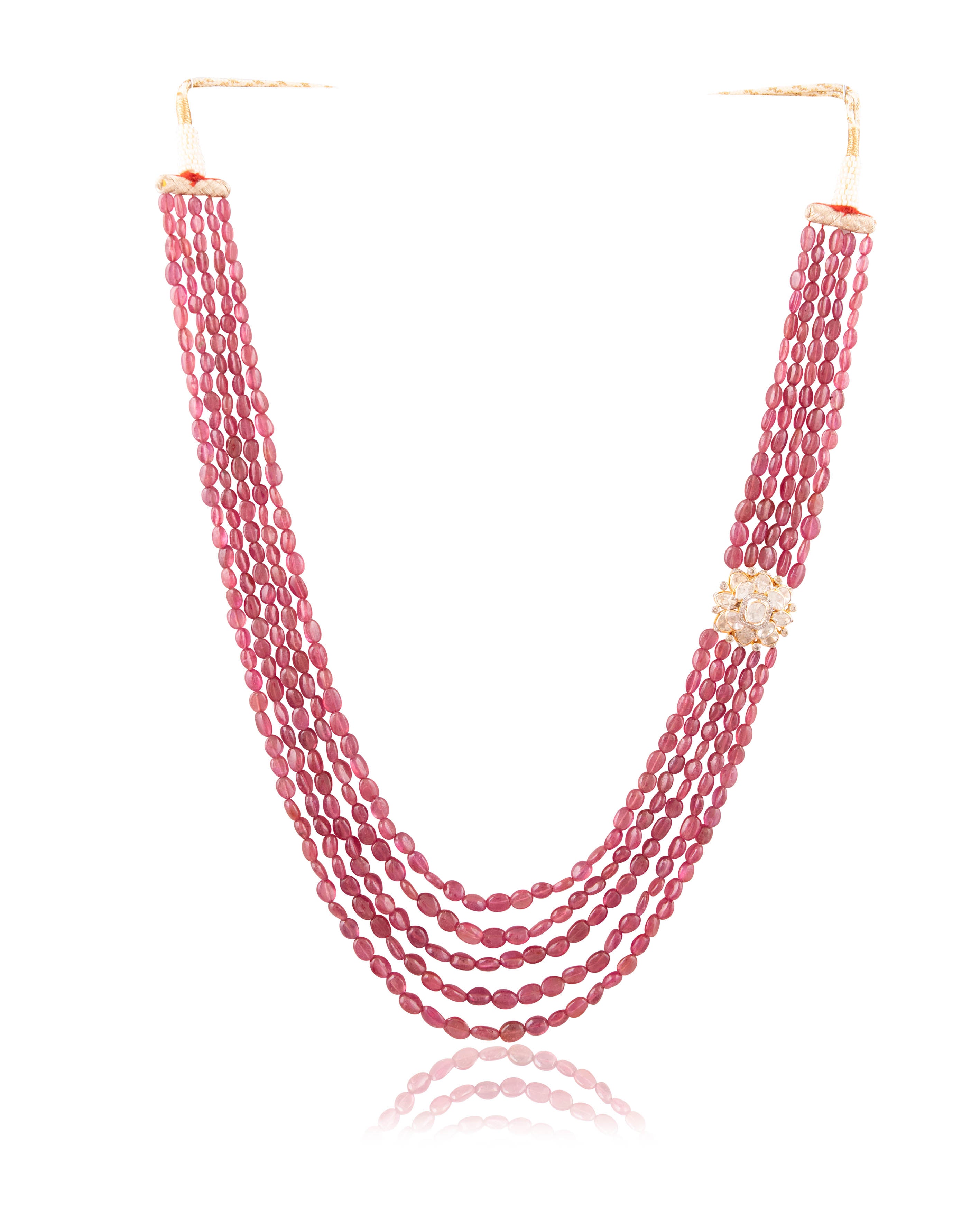 Madhu Polki And Diamond Bead Pendant