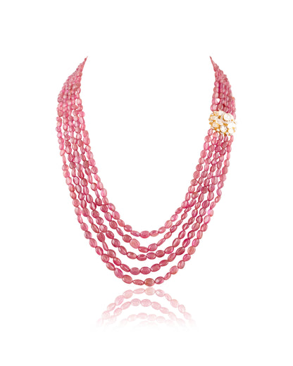 Madhu Polki And Diamond Bead Pendant