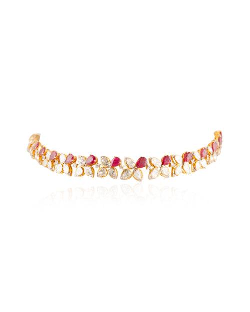 Velira Polki And Diamond Necklace