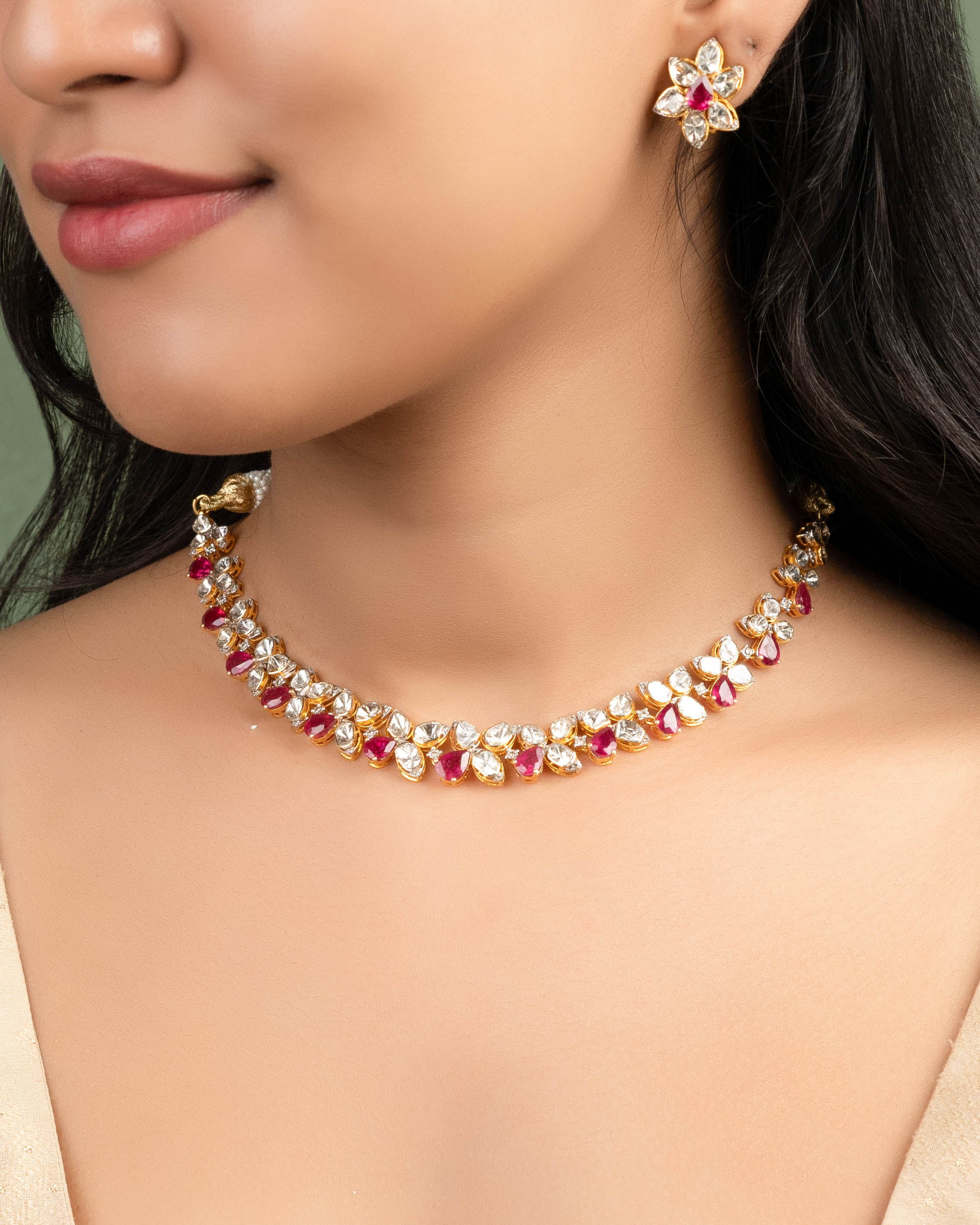 Shrutika Polki And Diamond Necklace