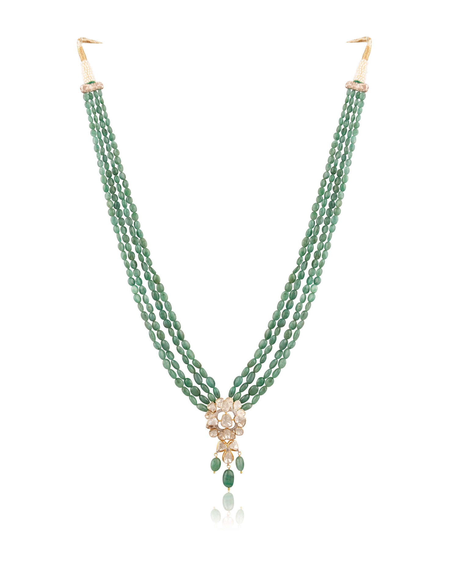 Liyaan Polki And Diamond Bead Pendant