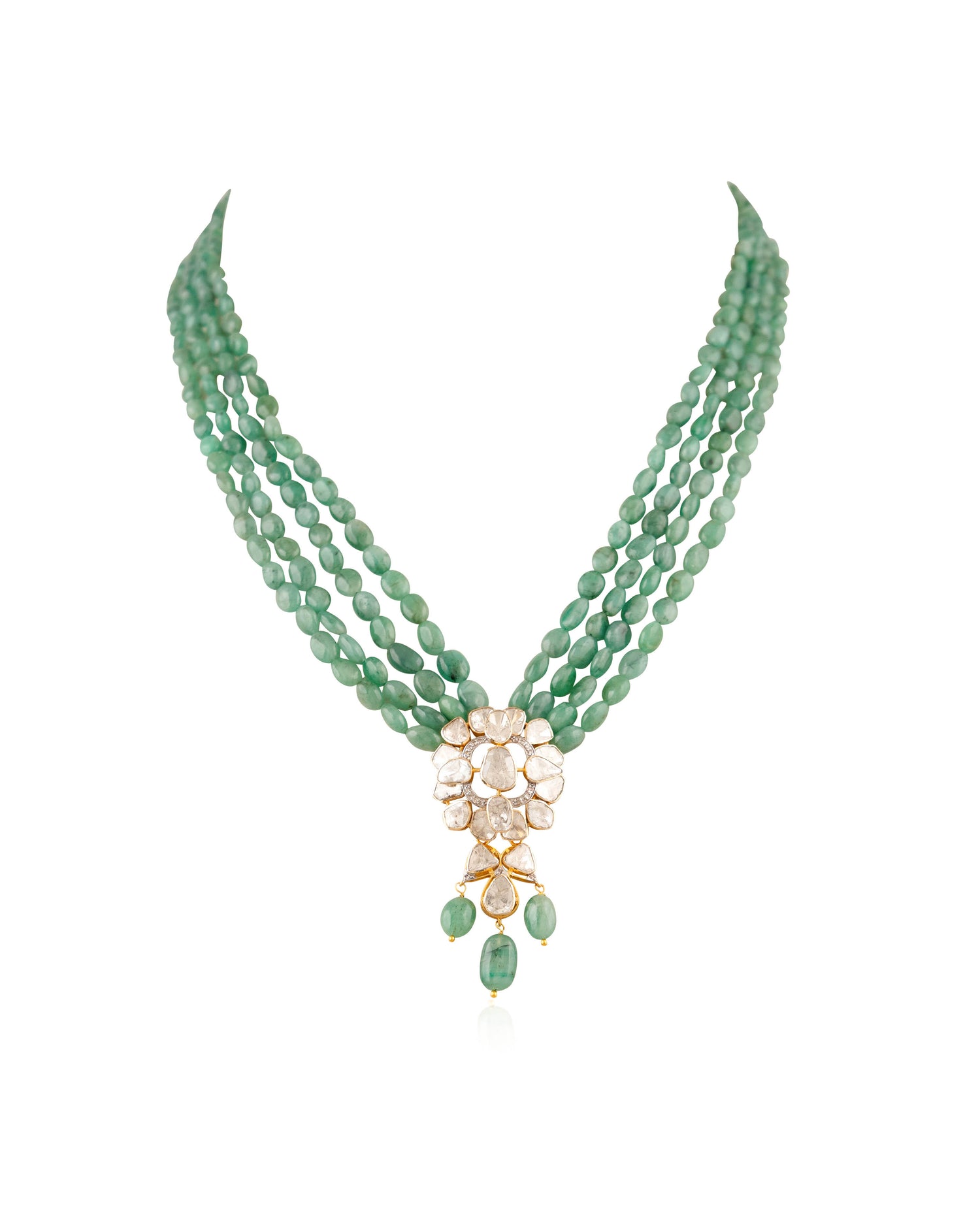 Liyaan Polki And Diamond Bead Pendant