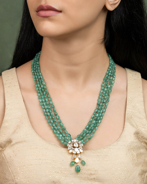 Liyaan Polki And Diamond Bead Pendant