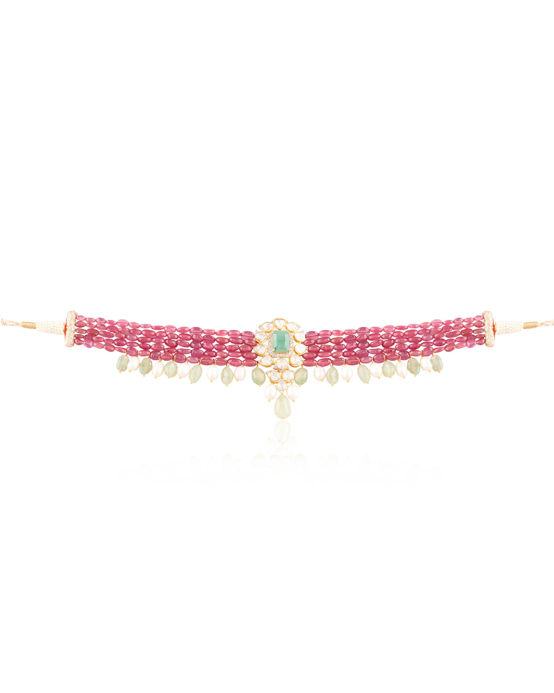 Roma Polki And Diamond Bead Choker