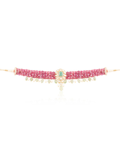 Roma Polki And Diamond Bead Choker