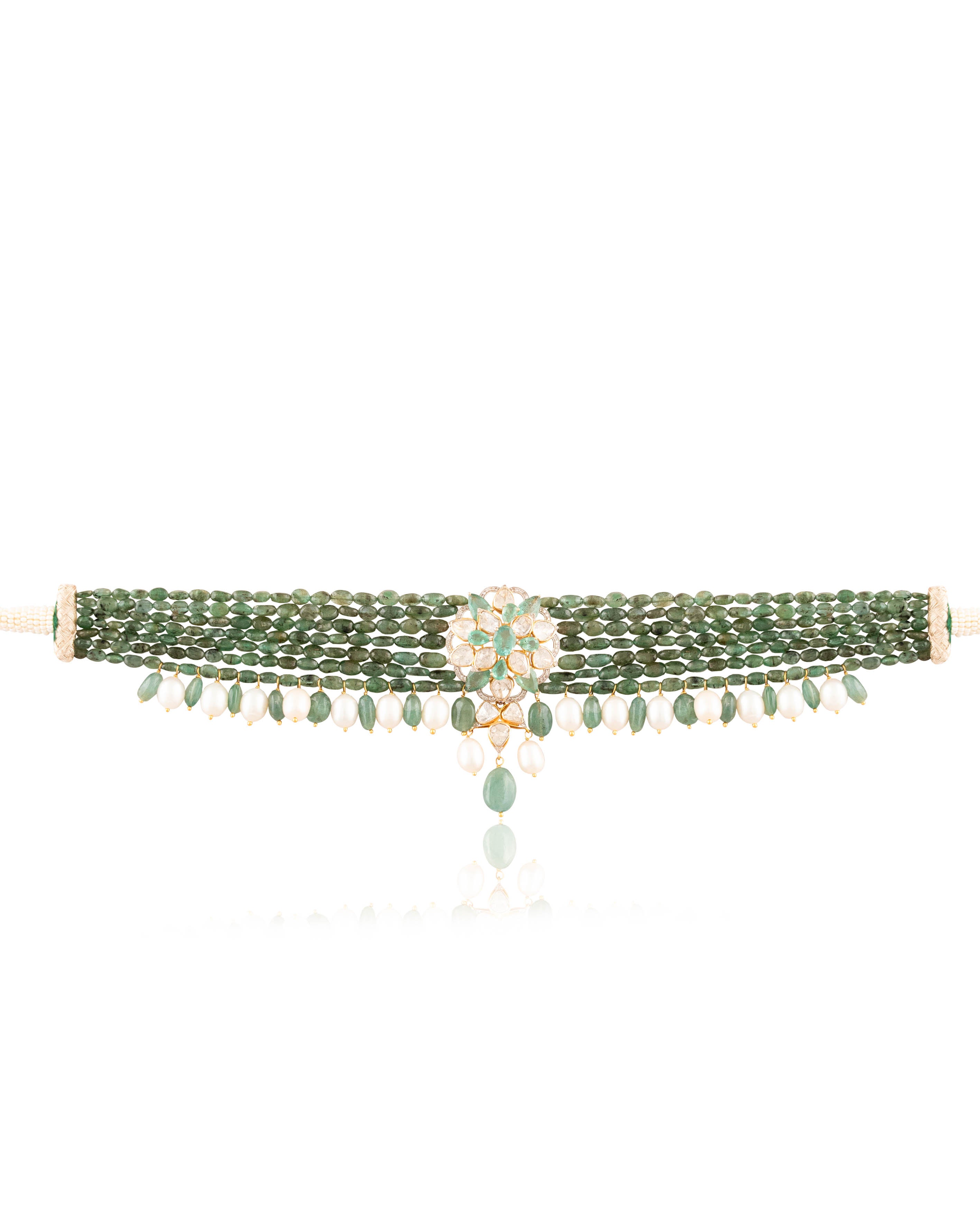 Liv Polki And Diamond Bead Choker