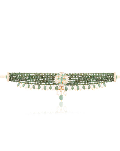 Liv Polki And Diamond Bead Choker