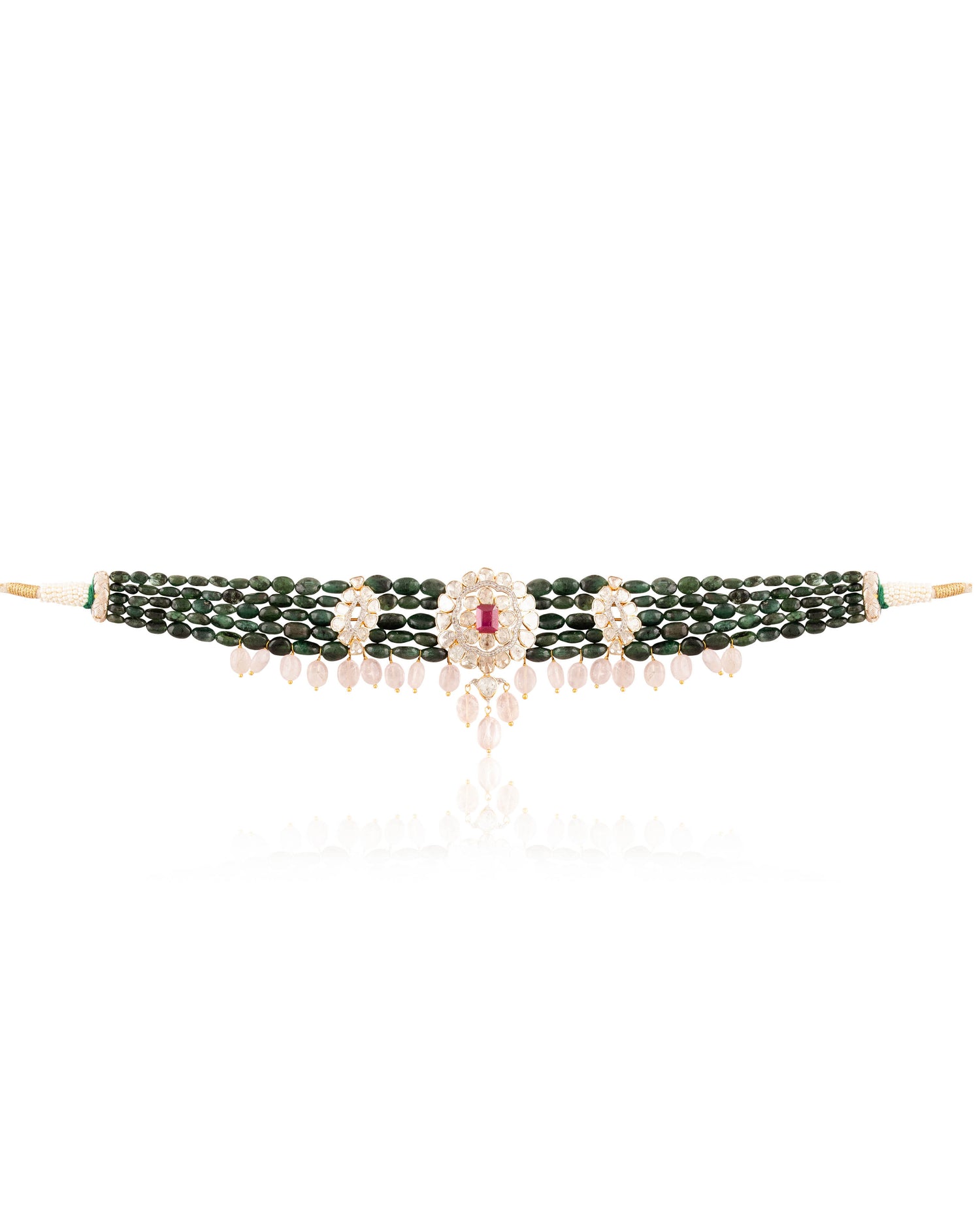 Rishika Polki And Diamond Bead Choker