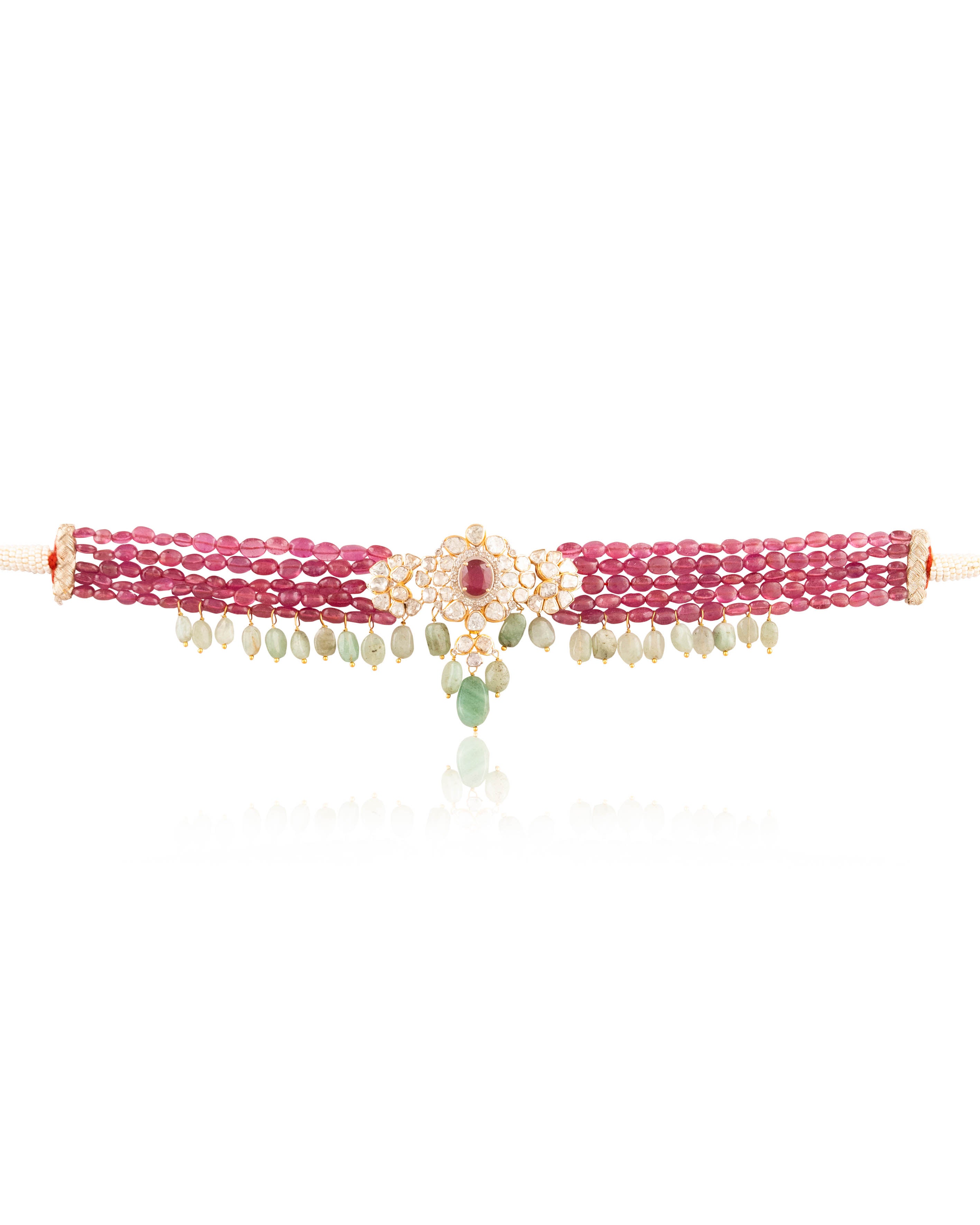 Umika Polki And Diamond Bead Choker