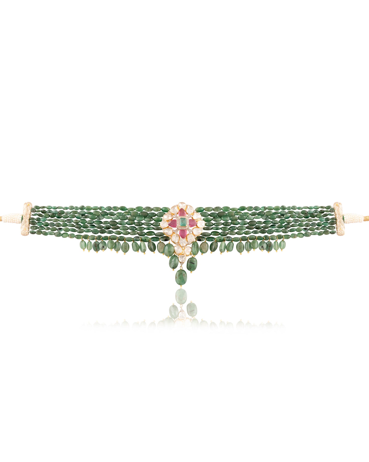 Chandni Polki And Diamond Bead Choker