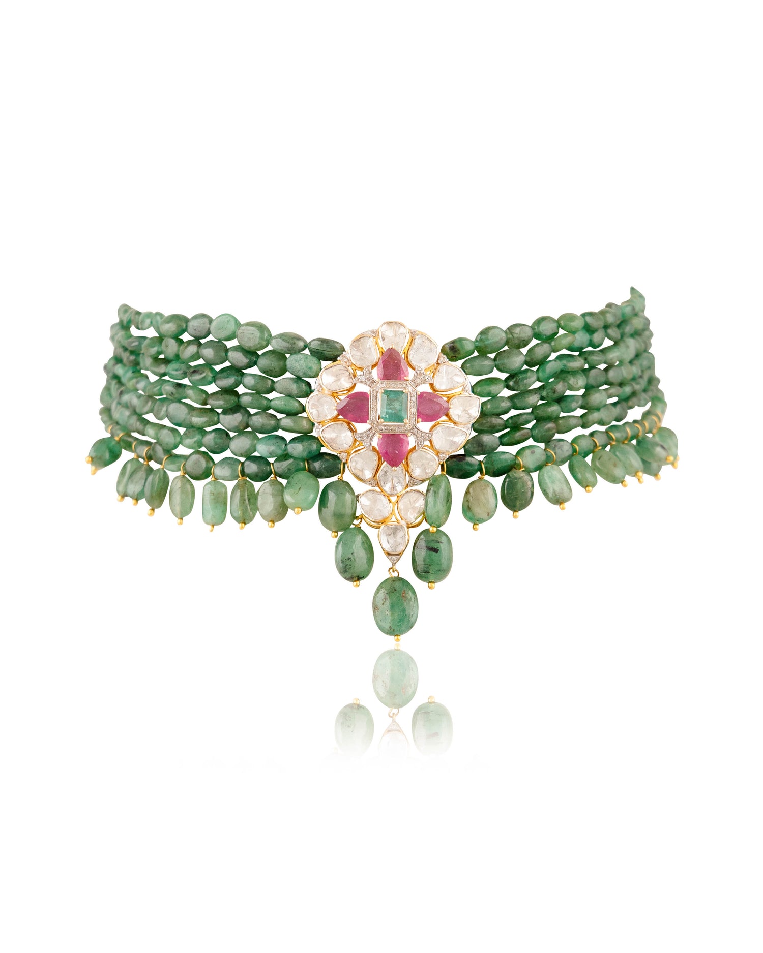 Chandni Polki And Diamond Bead Choker