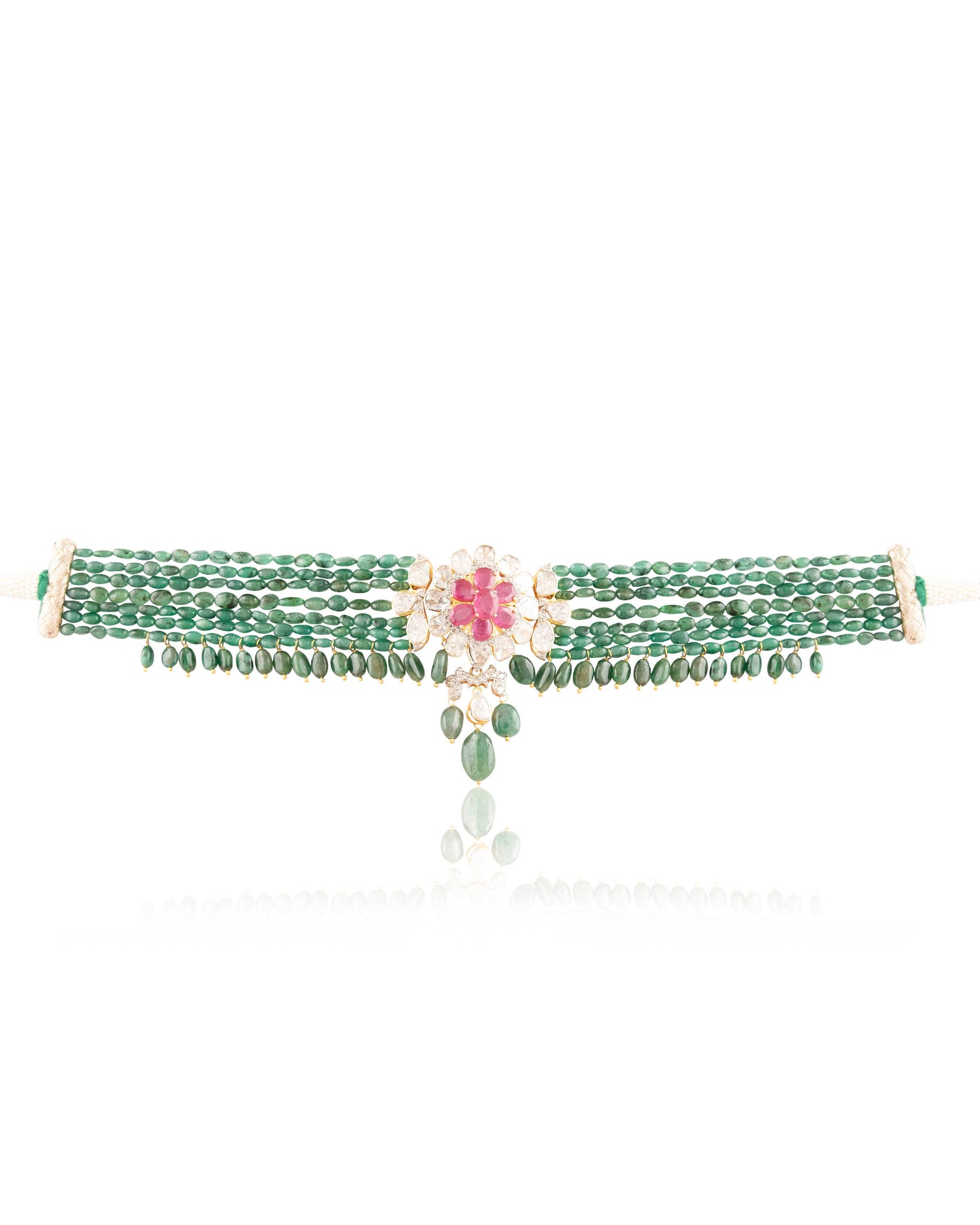 Saisha Polki And Diamond Bead Choker