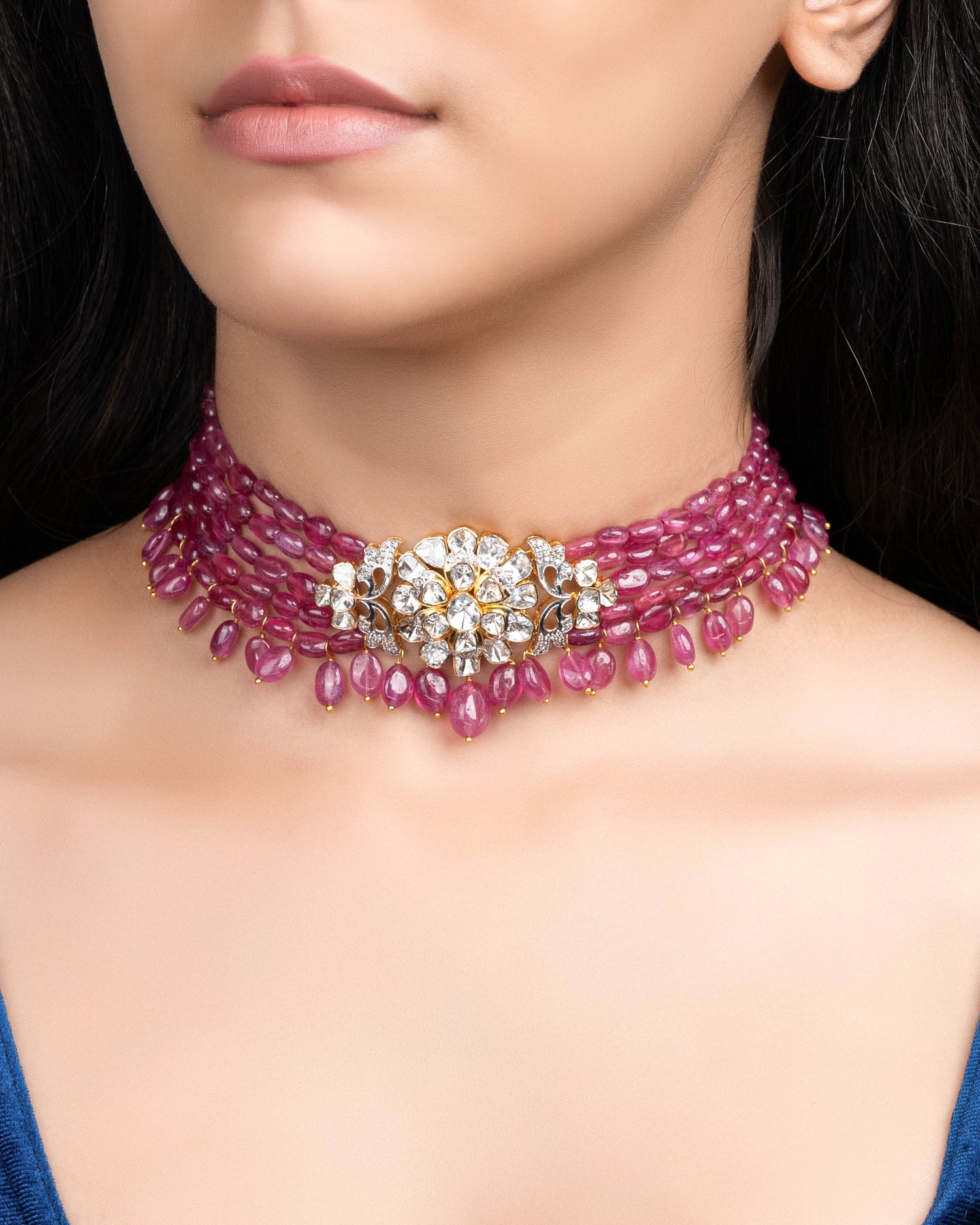 Aayat Polki And Diamond Bead Choker