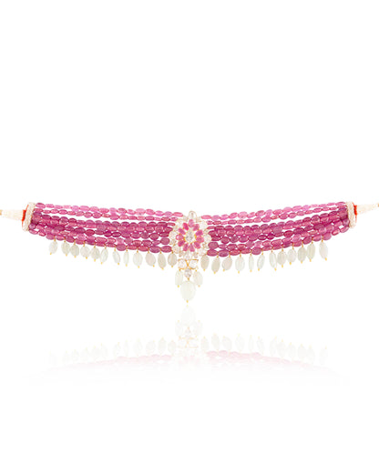 Forhum Polki And Diamond Bead Choker