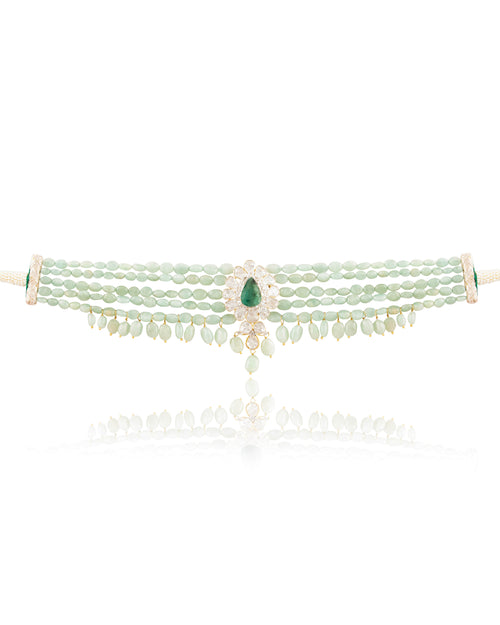 Shruti Polki And Diamond Bead Choker