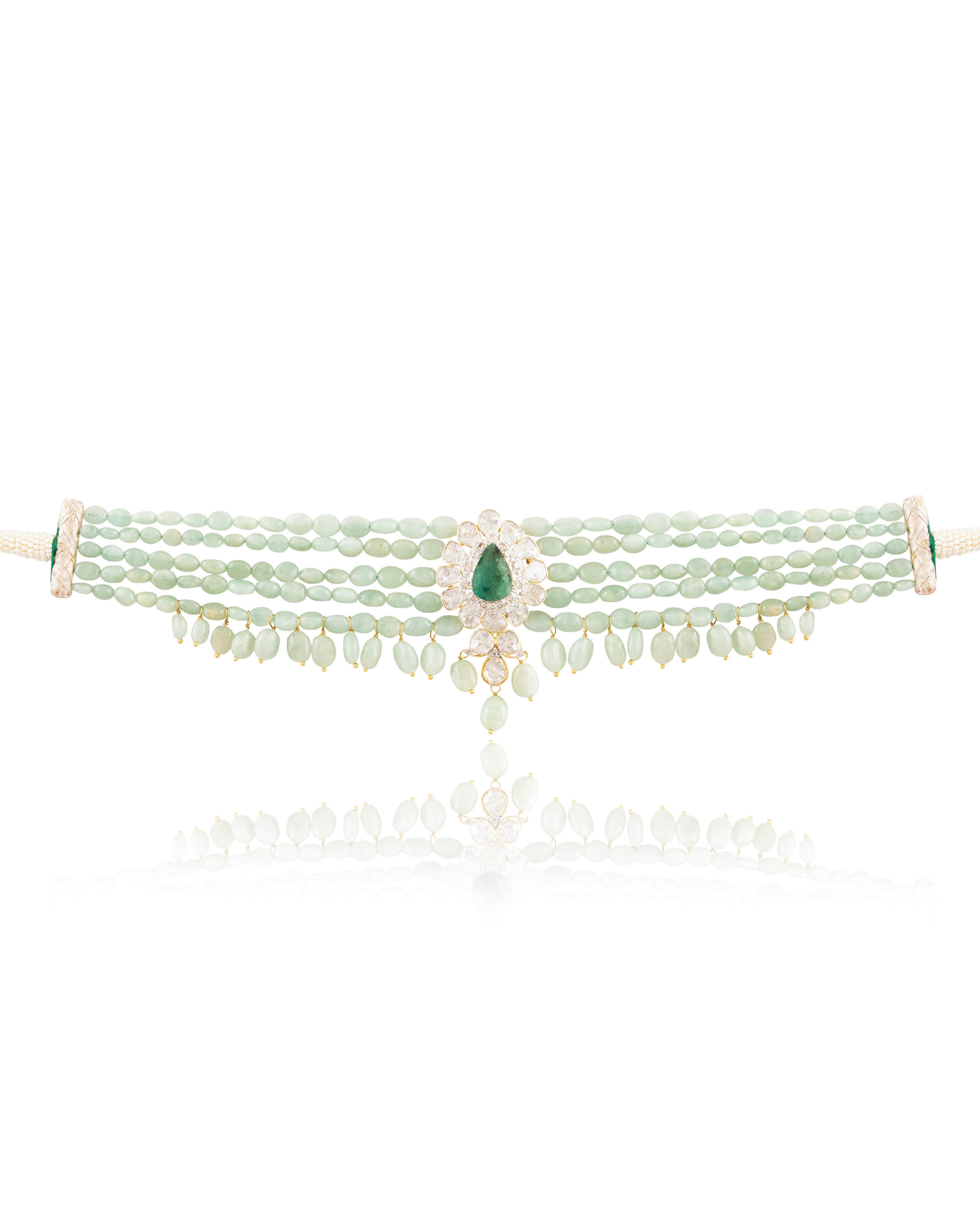 Shruti Polki And Diamond Bead Choker