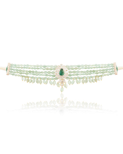 Shruti Polki And Diamond Bead Choker