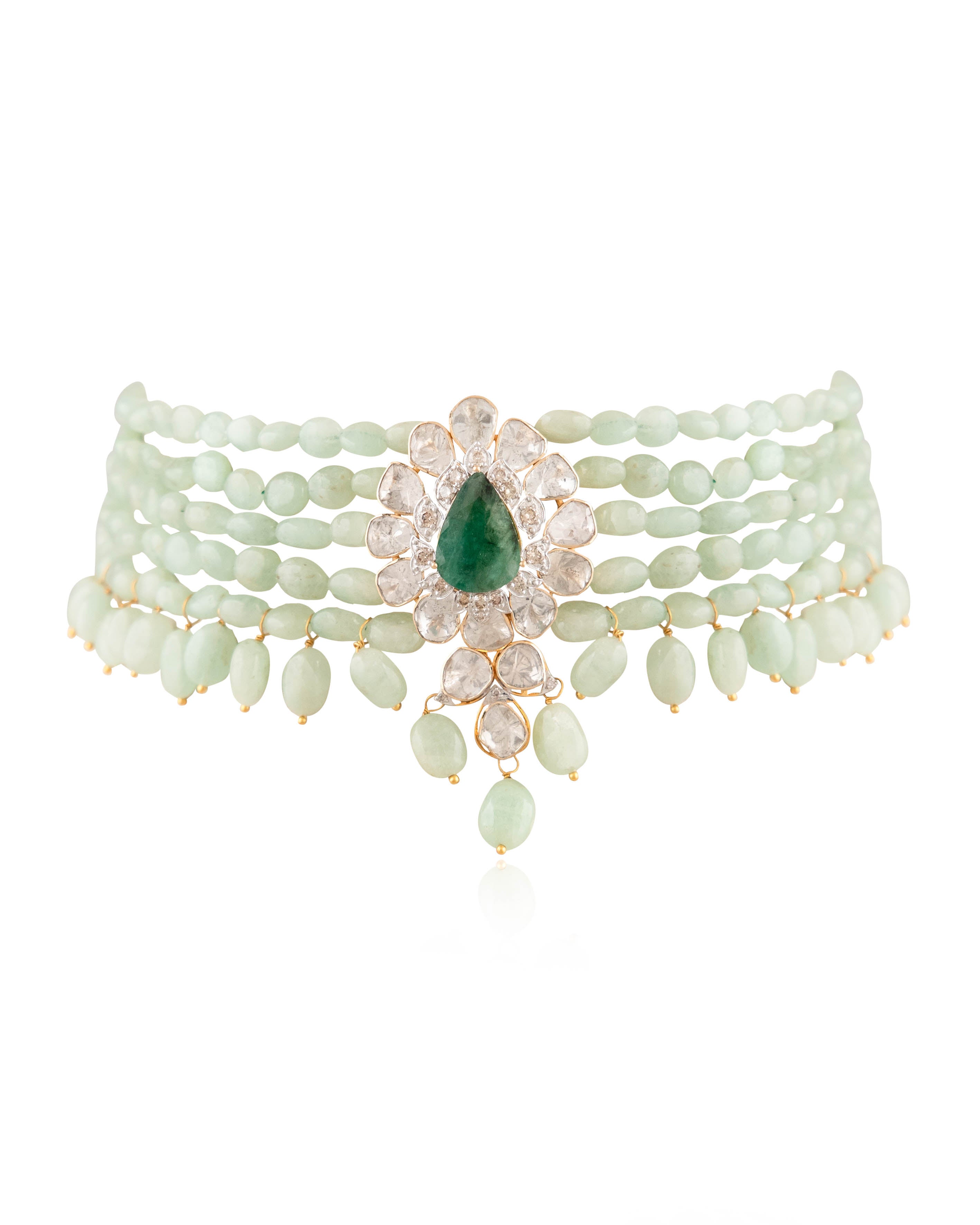 Shruti Polki And Diamond Bead Choker