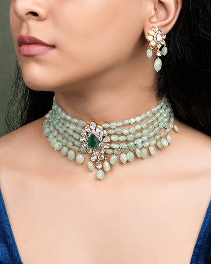 Shruti Polki And Diamond Bead Choker