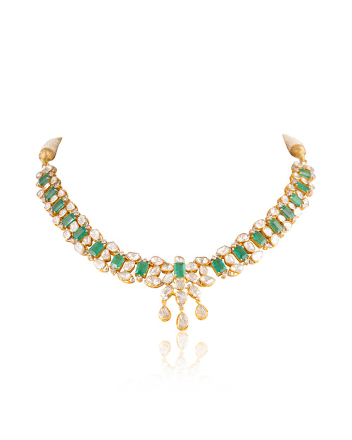 Manju Polki And Diamond Necklace