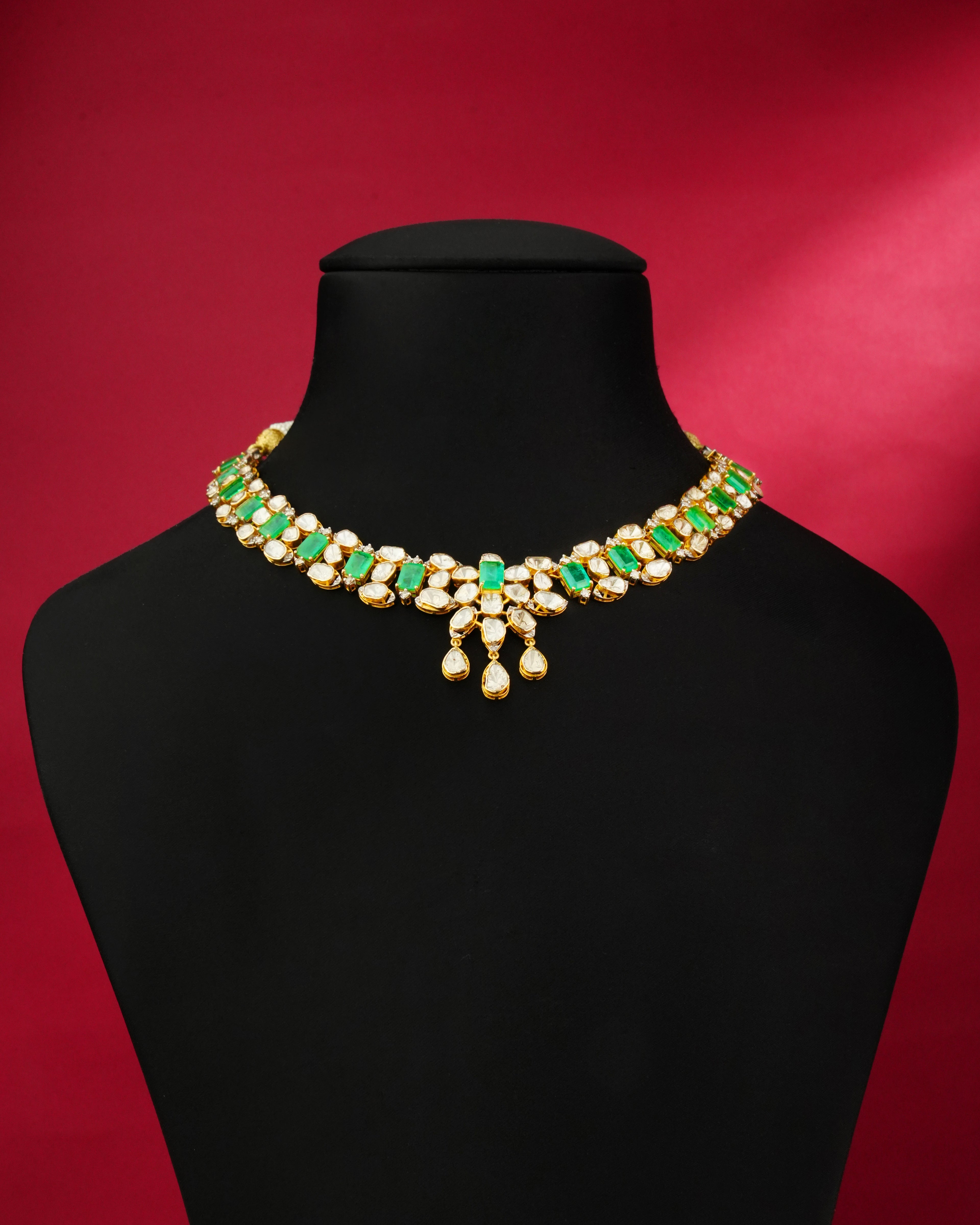 Floriel Polki And Diamond Necklace