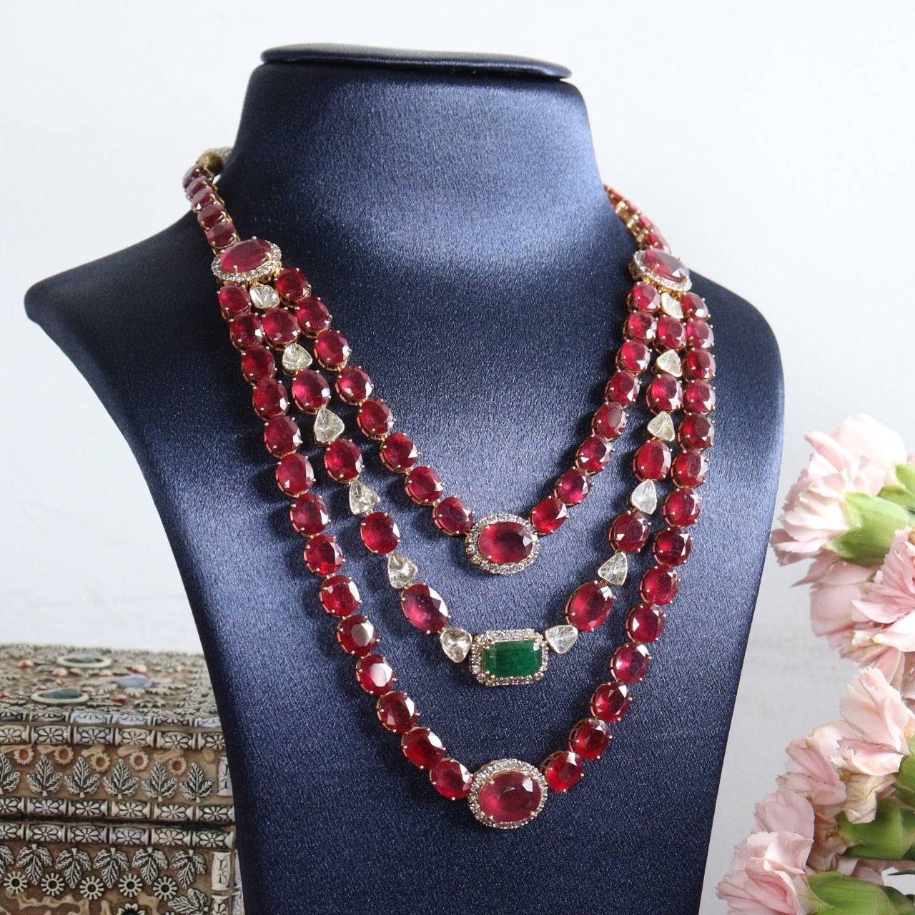 Leena Polki and Diamond Long Necklace