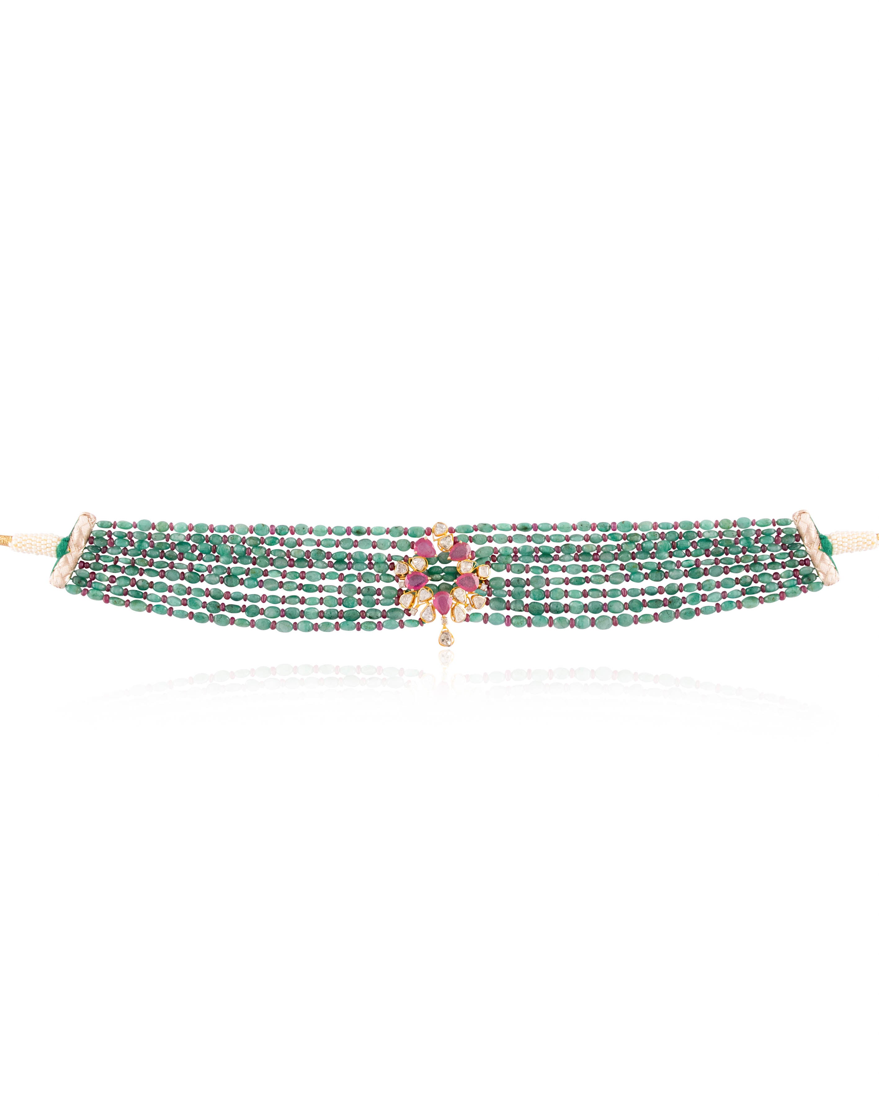 Khushi Polki And Diamond Bead Choker