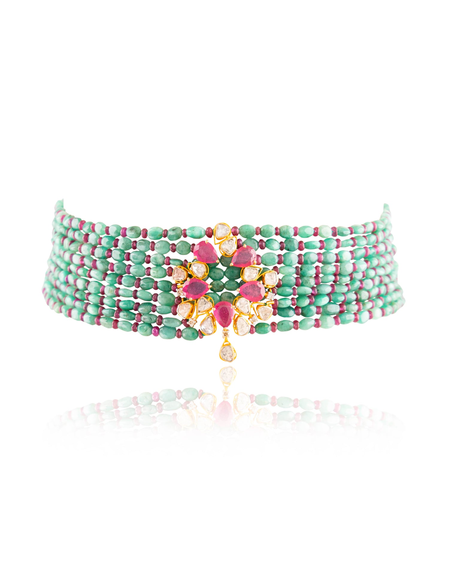 Khushi Polki And Diamond Bead Choker